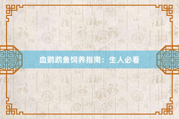 血鹦鹉鱼饲养指南：生人必看